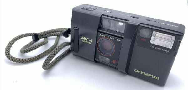 0u1k45W015 【動作品】OLYMPUS コンパクトフィルムカメラ AF-1 QUARTZ DATE 35mm F2.8 ストラップ付 オリンパス