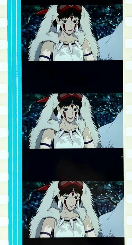 『もののけ姫 (1997) PRINCESS MONONOKE』35mm フィルム 5コマ スタジオジブリ 映画 Studio Ghibli Film セル 宮﨑駿 サン
