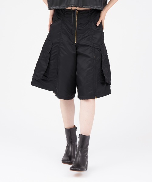 TOGA PULLA　トーガ　22aw Nylon twill short pants ナイロン　MA-1 ハーフ　パンツ　黒　38