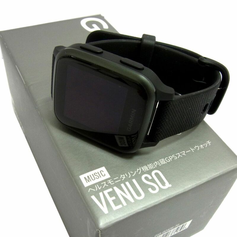 美品 定価37,800■GARMIN ガーミン Venu Sq Music Black Slate スマートウォッチ 腕時計 フィットネス Suica対応 GPS メンズ レディース