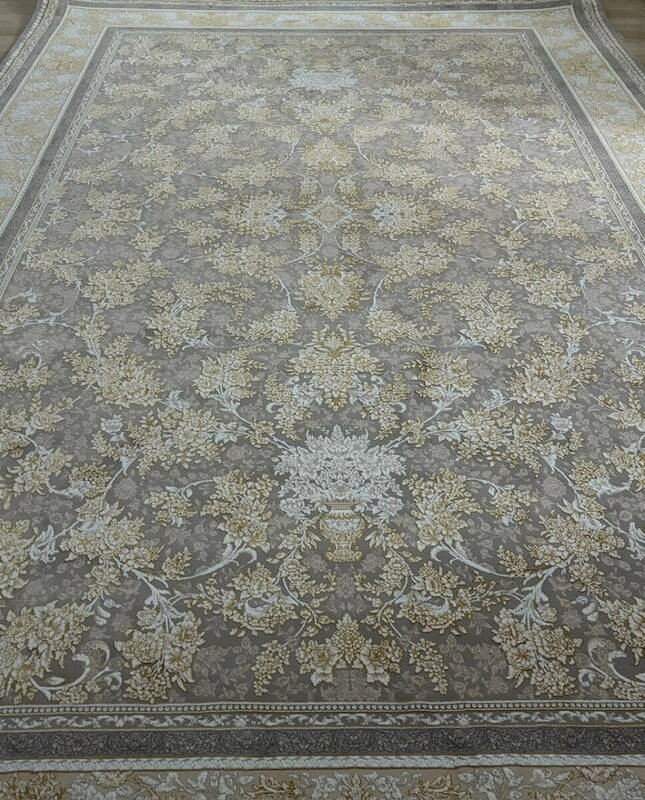 大判　最高峰約144万ノット　シルク30％ウール70%　イラン産手織り 高級ペルシャ絨毯 201×305cm　#7