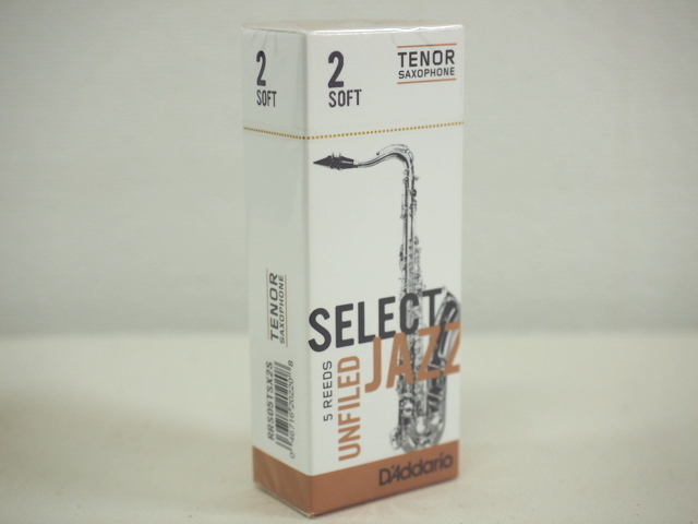 テナーサックスリード セレクトジャズ　アンファイルド D'Addario Woodwinds 硬度：2 SOFT【レターパックプラス】【日時指定非対応】