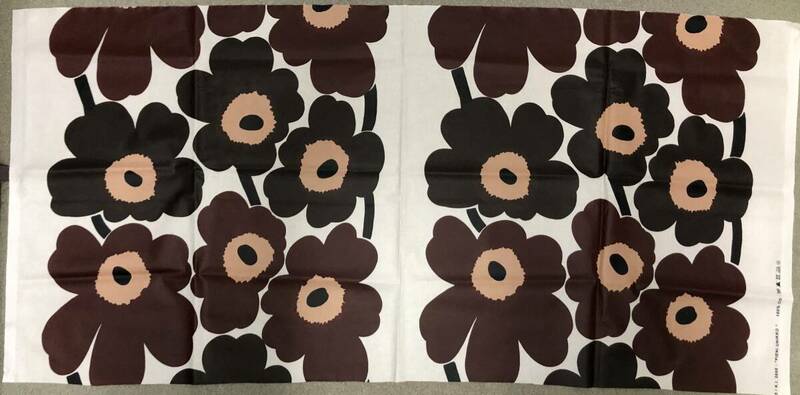 クリックポ送込♪マリメッコ♪marimekko♪レア　ビニール加工　こげ茶　PIENI　UNIKKO　ウニッコ柄　布　生地　クロス　ハンドメイドに 