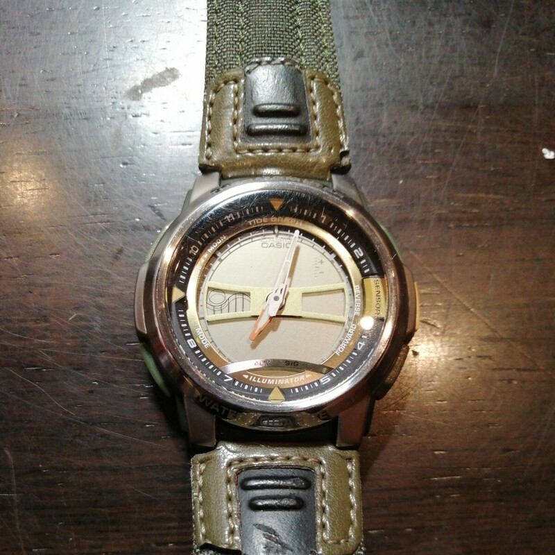 #290 CASIO AQF-100 アナログ デジタル時計 カシオ腕時計 タイドグラフ イルミネーター 当時物 レア コレクション ヴィンテージ
