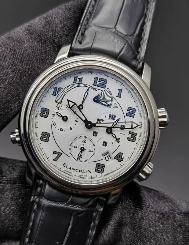 中古美品 ブランパン BLANCPAIN レマン GMT アラーム 2041-1127M-53B ホワイト文字盤 Cal.1241G デイト 希少 SS メンズ 自動巻き 腕時計