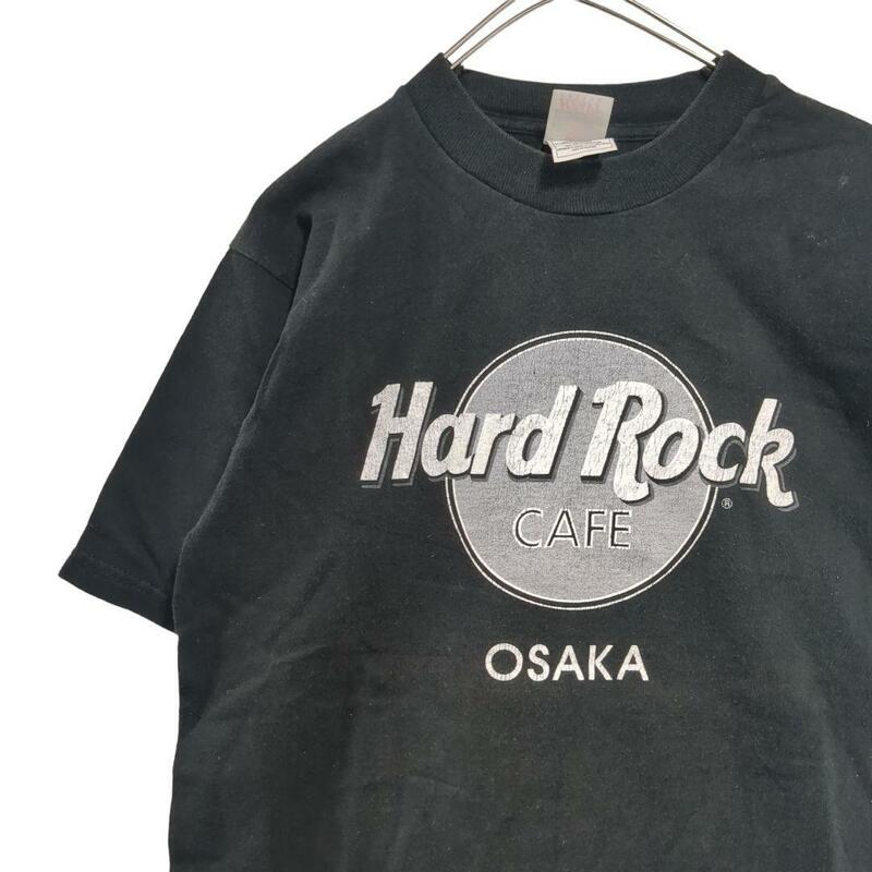 ハードロックカフェOSAKAプリントTシャツ黒メンズS　b13