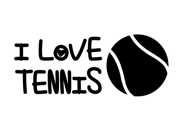 ★テニス好きな方に♪ i love tennis テニスボール　カッティングステッカー (c_r)♪