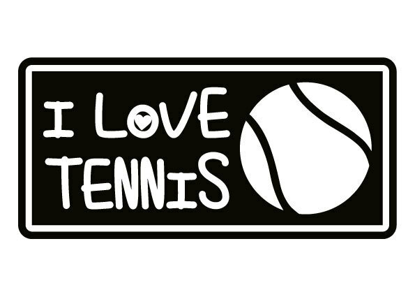 ★☆テニス好きな方に♪ i love tennis テニスボール　カッティングステッカー (c_r)♪