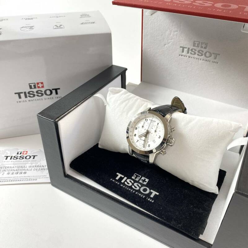 美品 ティソ TISSOT メンズ Tスポーツ 白文字盤SS T055217A 腕時計