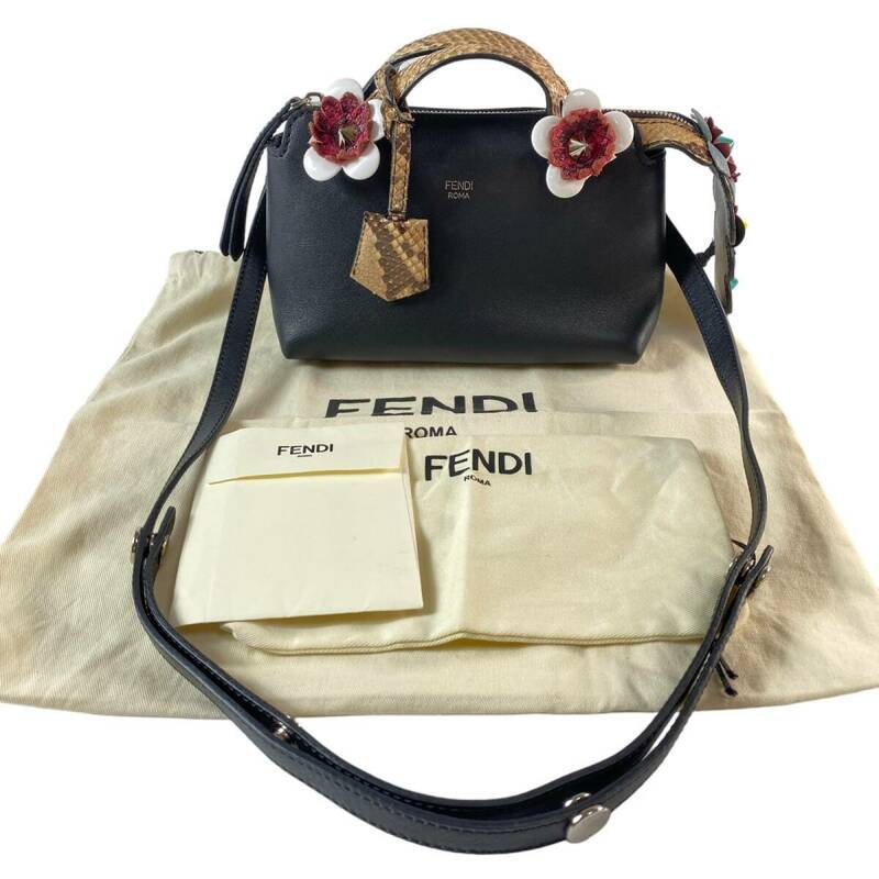 フェンディ FENDI レディース パイソン ミニ バイザウェイ 2way ショルダーバッグ ハンドバッグ レザー