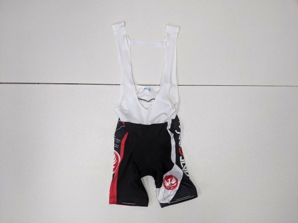 9．状態良好 PEARL IZUMI 日本製 マッププリント ビブショーツ サイクリング パンツ スポーツウェア パールイズミ メンズM 黒赤白 x504