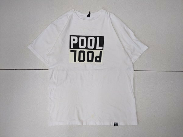 9．FPAR POOL デカロゴ ボックスロゴ リバースロゴ プリント 半袖 Tシャツ メンズ4 白黒アイボリー系x607