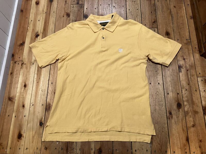 TIMBERLAND USA輸入　メンズL 黄色　ポロシャツ　100円スタート　売り切り　半袖 半袖ポロシャツ 古着　