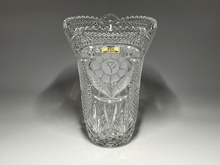 【瑞】genuine lead crystal 　フラワー 花瓶 　Western Germany