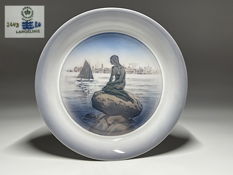 【瑞】ロイヤルコペンハーゲン　人魚の絵皿　飾り皿　径：２２ｃｍ