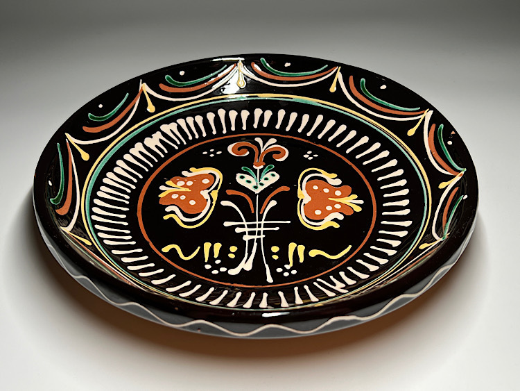  【瑞】時代　色絵　陶皿　額皿　ハンガリー HUNGARY 