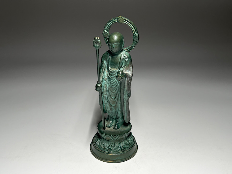 【瑞】銅製　地蔵菩薩　高：１５ｃｍ　仏教美術