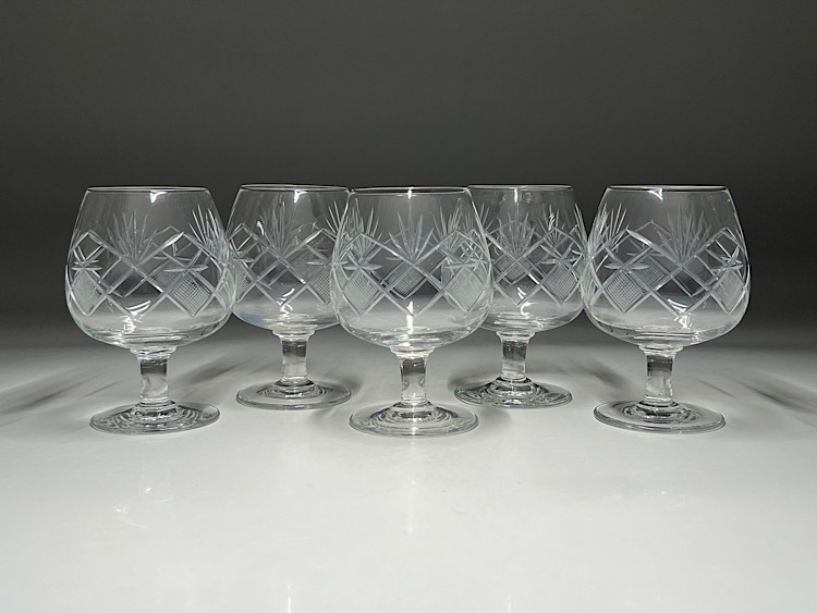 【瑞】ガラス製　ワイングラス５客セット