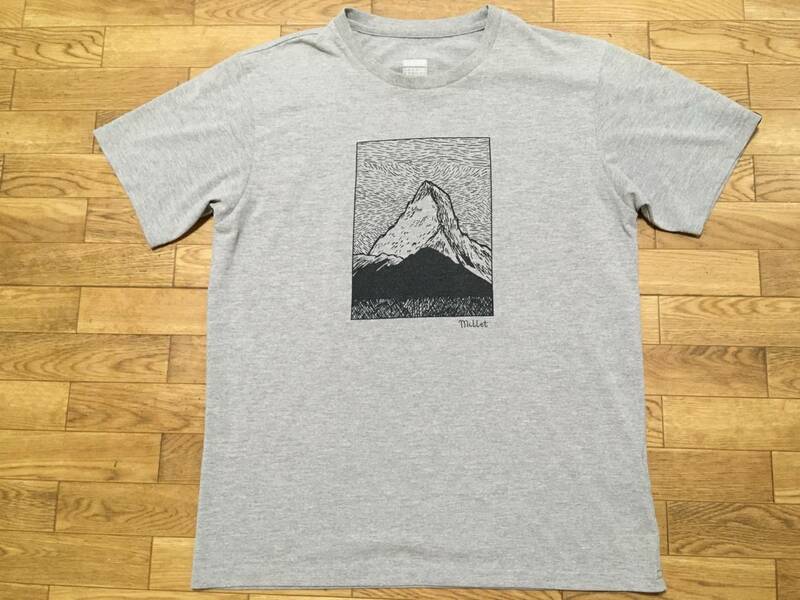 MILLET Tシャツ JP L US M HUGO YOSHIKAWA グレー 古着 ミレー 化繊 