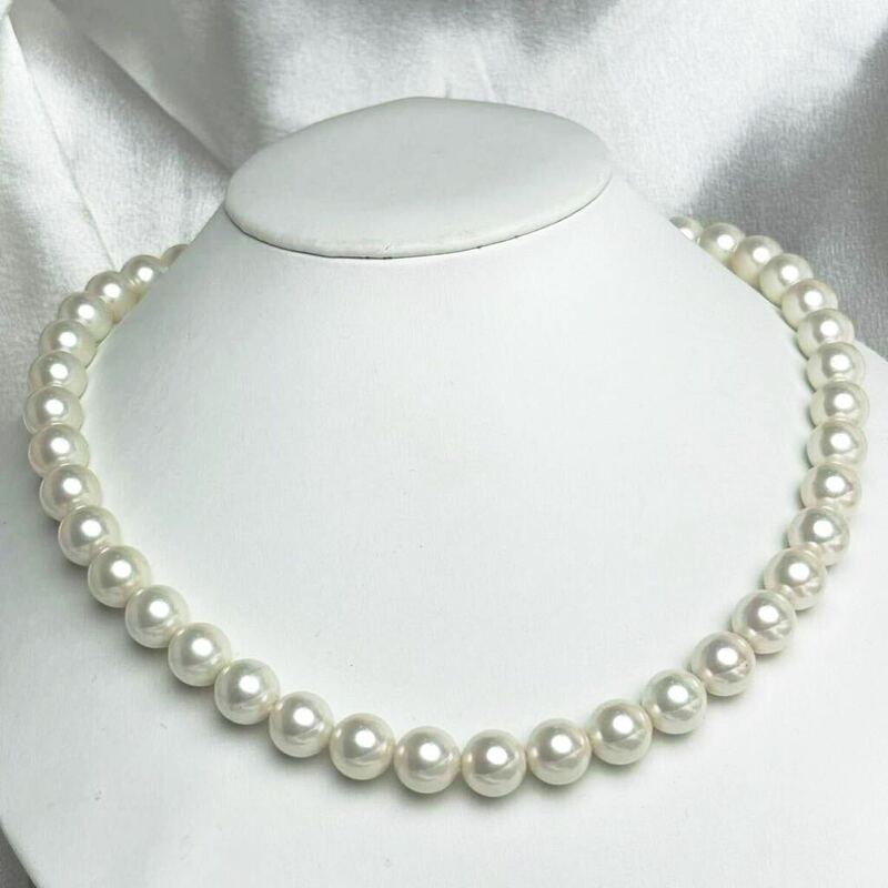 花珠 綺麗！貝パールネックレス10mm ホワイトピンクグリーン42cm 完璧な仕上げ jewelry 貝パールネックレス necklace