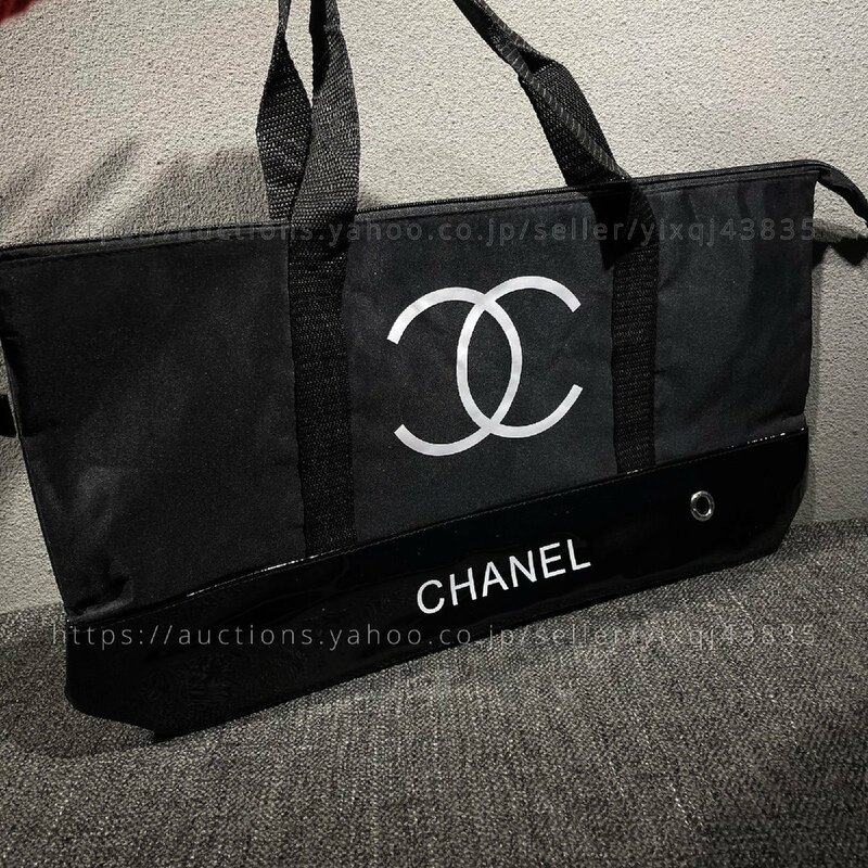 シャネル ノベルティ 非売品 ボストンバッグ CHANEL ジムバッグ ヨガ スポーツ 軽量 レディース ブランド 黒 エナメル