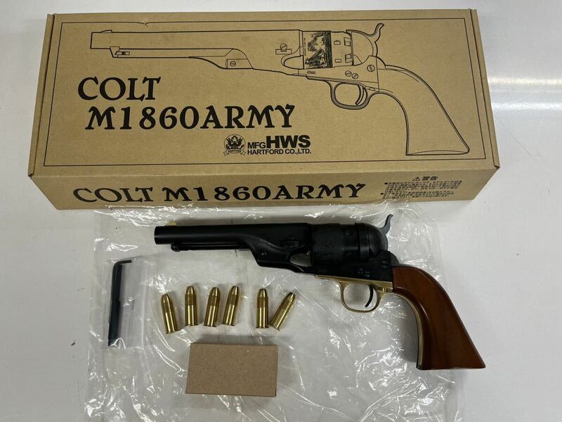 美品 HWS COLT M1860 ARMY コルト 5.5in. コンバージョンモデル モデルガン SPG 木製グリップ HW 発火モデルガン レア　希少 貴重 Hartford