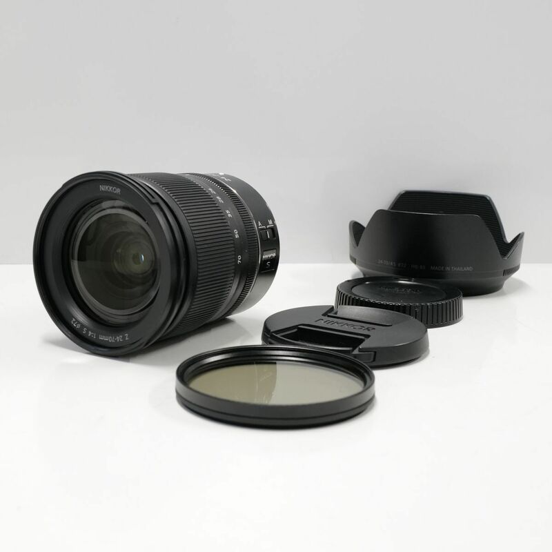 NIKKOR Z 24-70mm f/4 S Nikon 交換レンズ USED品 フルサイズ 標準 ズーム 軽量 Zマウント カメラ 偏光フィルター付 完動品 中古 CE4040