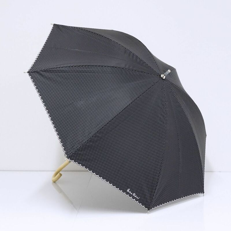日傘 NINA RICCI ニナリッチ USED美品 晴雨兼用 ドット ブラック 黒 UV 遮光 遮熱 47cm S0666
