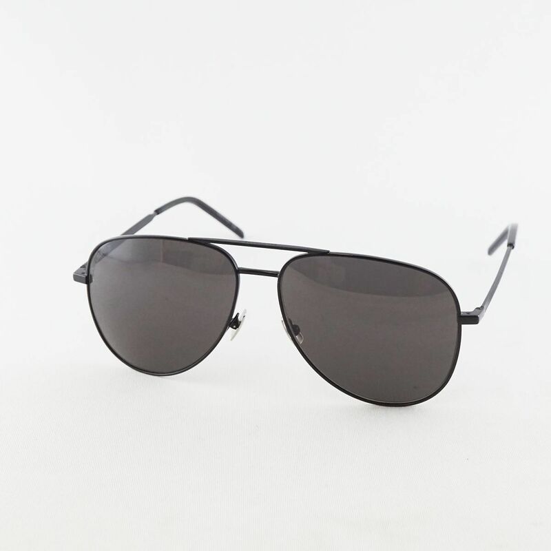 Saint Laurent CLASSIC 11 FOLK 001 サングラス USED美品 サンローラン アイウェア ブラック メタルノーズパッド ロゴ刻印 中古 X5336