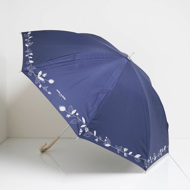 晴雨兼用日傘 mila schon ミラショーン USED美品 一級遮光 遮熱 ネイビー 大判 UV 55cm S0819