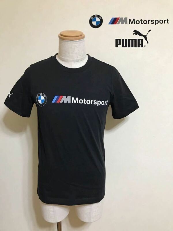 【新品】 PUMA BMW Motorsport プーマ ビーエムダブリュー コラボ クルーネック Tシャツ ブラック トップス 半袖 USサイズXS 黒 578694