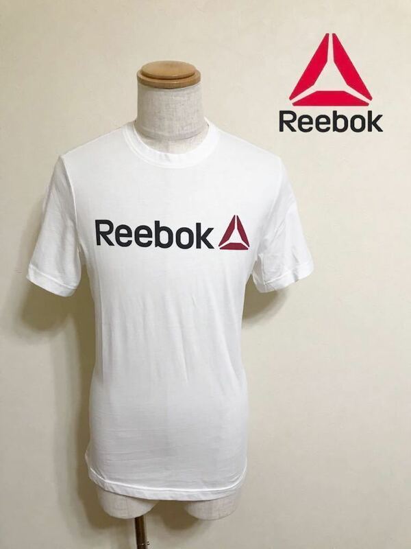 【新品】 Reebok リーボック ビッグロゴ クルーネック Tシャツ ホワイト トップス 日本サイズO 半袖 白 CW5375