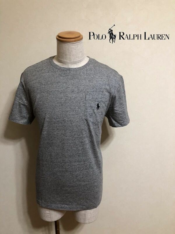 【新品】 Polo Ralph Lauren ポロ ラルフローレン クルーネック コットン Tシャツ トップス サイズM 半袖 175/96A グレー