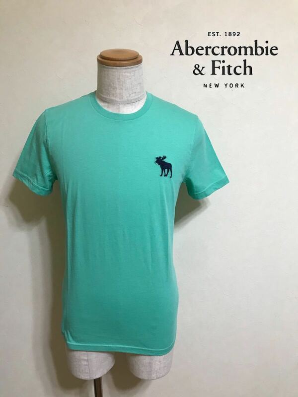 【新品】 Abercrombie & Fitch アバクロンビー&フィッチ エクスプローテッド アイコン Tシャツ トップス サイズS 半袖 エメラルドグリーン