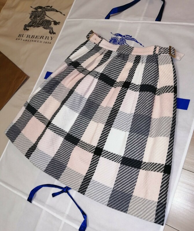 38サイズ　ブルーレーベルクレストブリッジ　チェック柄スカート　スカート LONDON　S M 綿　コットン100%