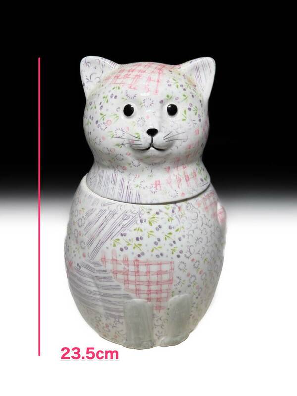 ■古め 猫ネコ人形 蓋物 ENESCO 置物インテリアオブジェ美品古民具古道具ビンテージ