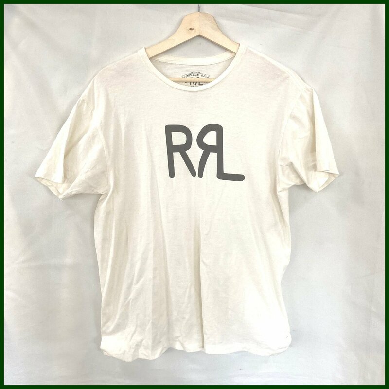 中古 ●ダブルアールエル/Double RL● Tシャツ 薄手 ホワイト ロゴT 半袖 Mサイズ　　　　