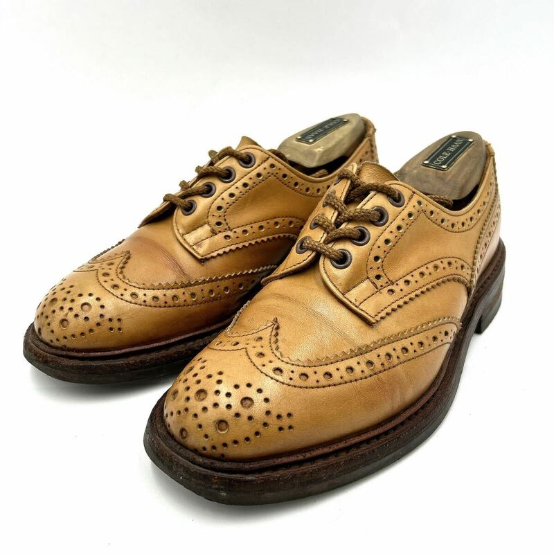 F ■ 英国製 '至高の逸品' TRICKER'S トリッカーズ 本革 LEATHER ドレスシューズ 革靴 UK5.5 24.5cm ウィングチップ 紳士靴 メダリオン 