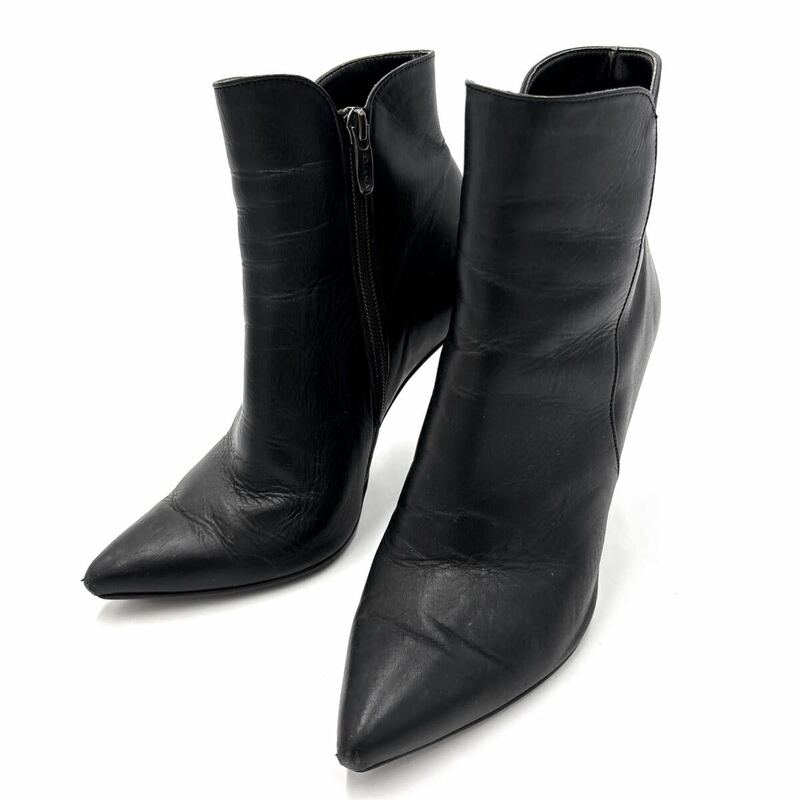 E ＊ 日本製 '洗練されたシルエット' DIANA ダイアナ 本革 ブーティー 革靴 ショート ヒール ブーツ 24cm UL レディース 婦人靴 シューズ
