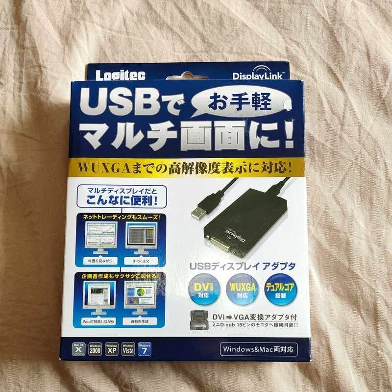 Logitec　USBディスプレイアダプタ　LDE-WX015U　Win&Mac両対応　USBからDVI or VGAへ変換