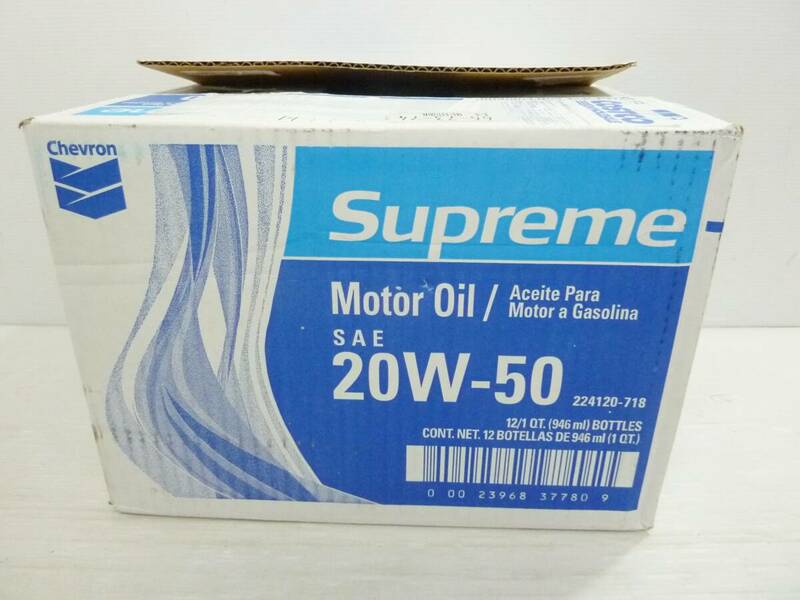 CV5697 未使用 シェブロン SUPREME エンジンオイル SAE 20W-50 946mL×12本セット