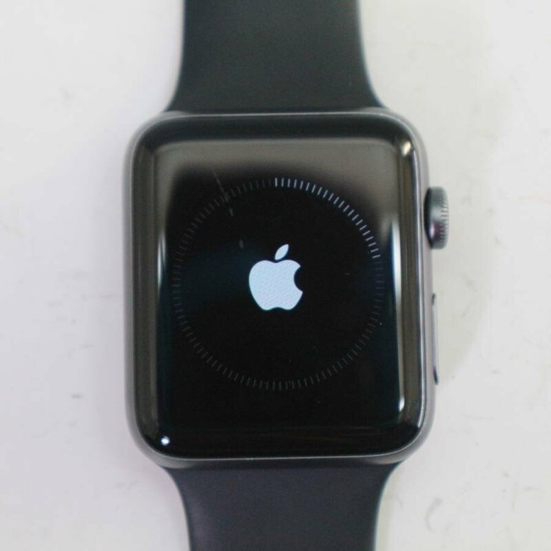 動作品 Apple Watch series2 NIKE+ 42mm アップルウォッチ スペースグレイアルミニウムケース ブラックスポーツバンド◆836f22