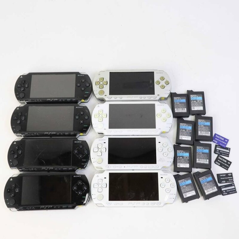 PSP プレイステーションポータブル 本体 8台セット PSP-2000 PSP-3000 メモリースティック付き ジャンク品★838v16