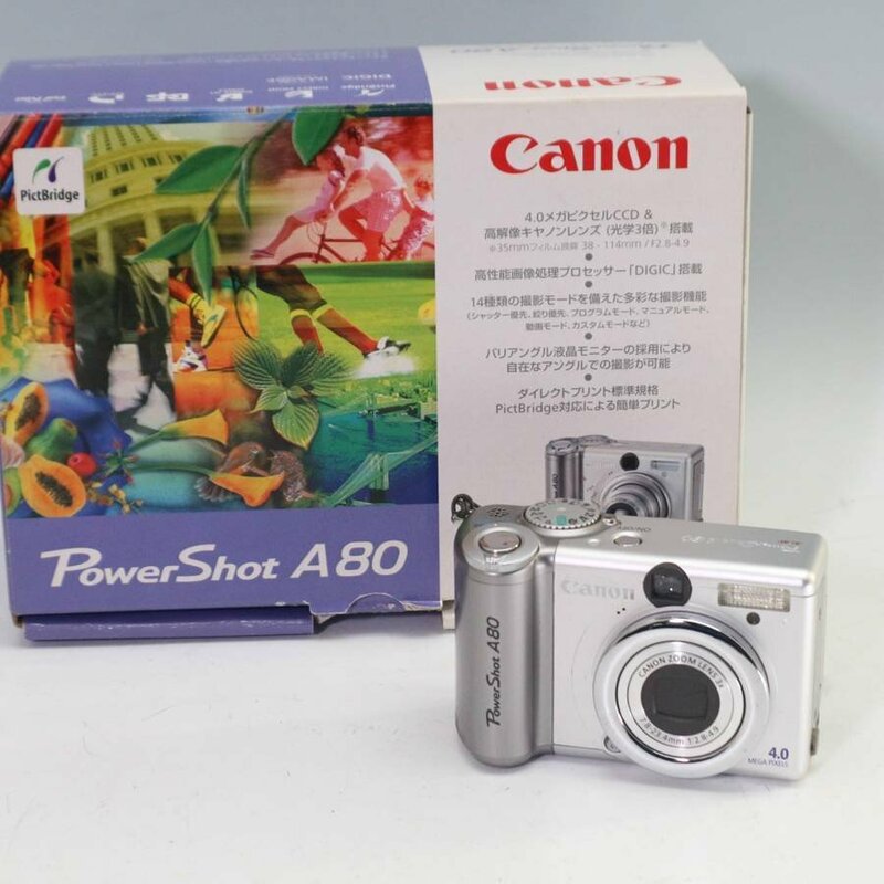 CANON PowerShot A80 コンパクトデジタルカメラ 本体 ジャンク品 乾電池駆動 約400万画素 キャノン パワーショット◆838f01