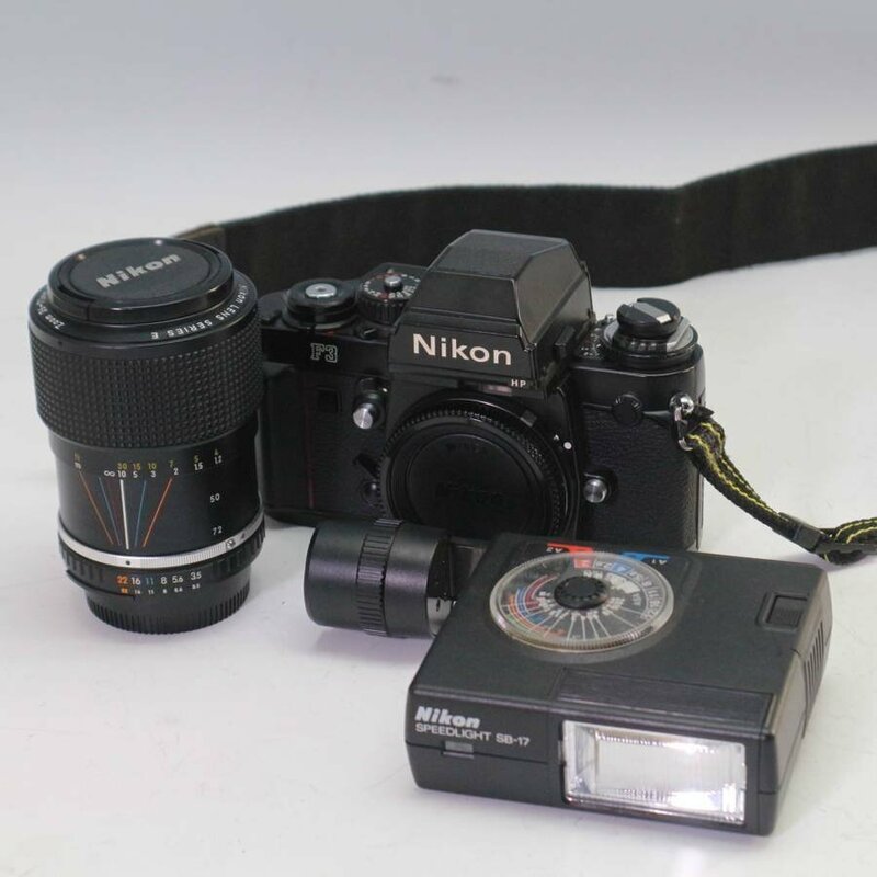 美品！Nikon ニコン F3 HP 一眼レフフィルムカメラ 本体 MF Zoom 36-72 F3.5 レンズ/SB-17 ストロボ付き◆838f11