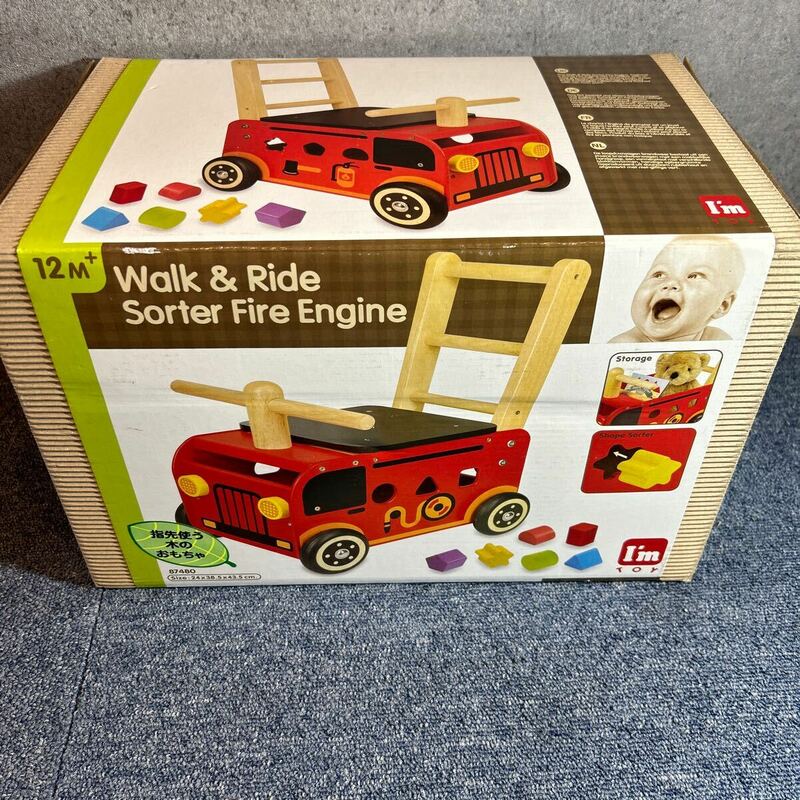 I’m toy walk & Ride Sorter Fire Engine 赤ちゃん おもちゃ 車 汚れ有り 中古現状品 海外製
