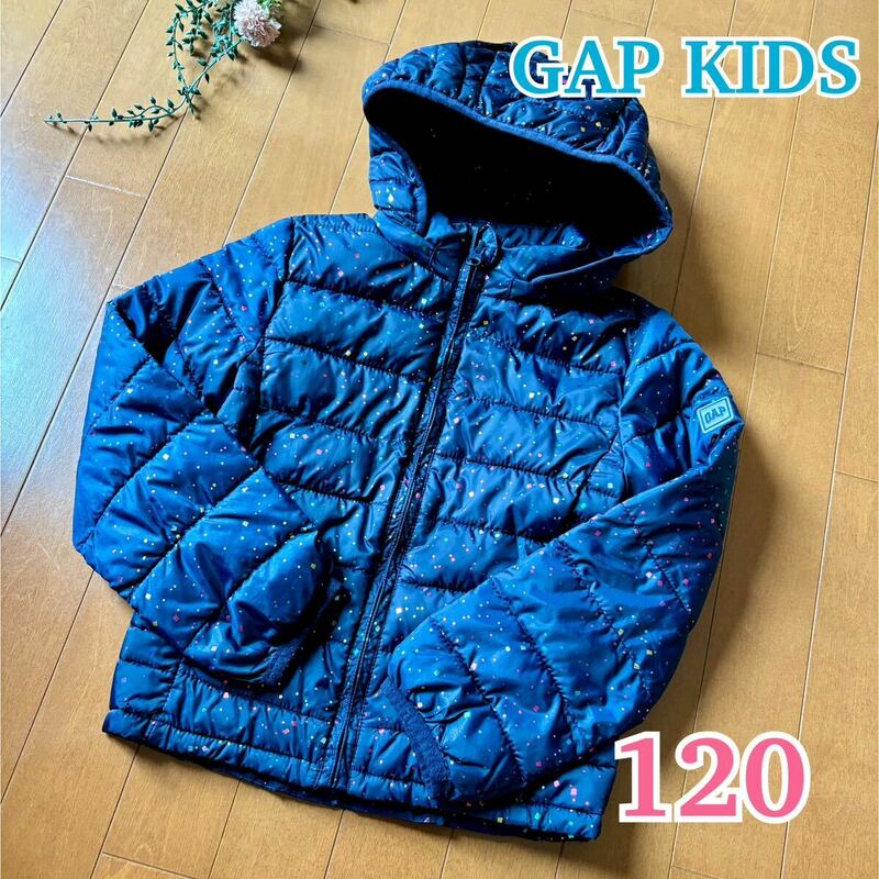 ★ GAP KIDS ★ ギャップキッズ ダウンジャケット / 中綿 ライトダウン 軽量 ブルゾン アウター / 女の子 ブルー ネイビー120