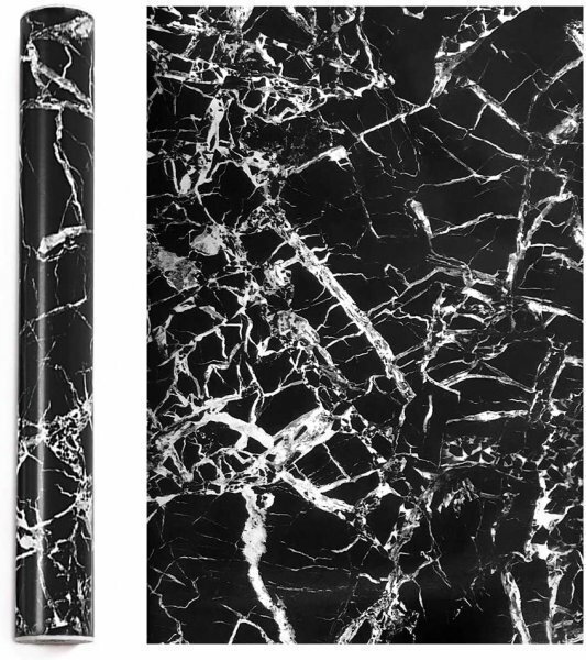 超お得即決価格！ はがせる 壁紙シート 45cm×10m壁紙大理石 ブラック 1本 大理石柄 インテリア 壁紙 模様替え 防水 耐熱 のり付き
