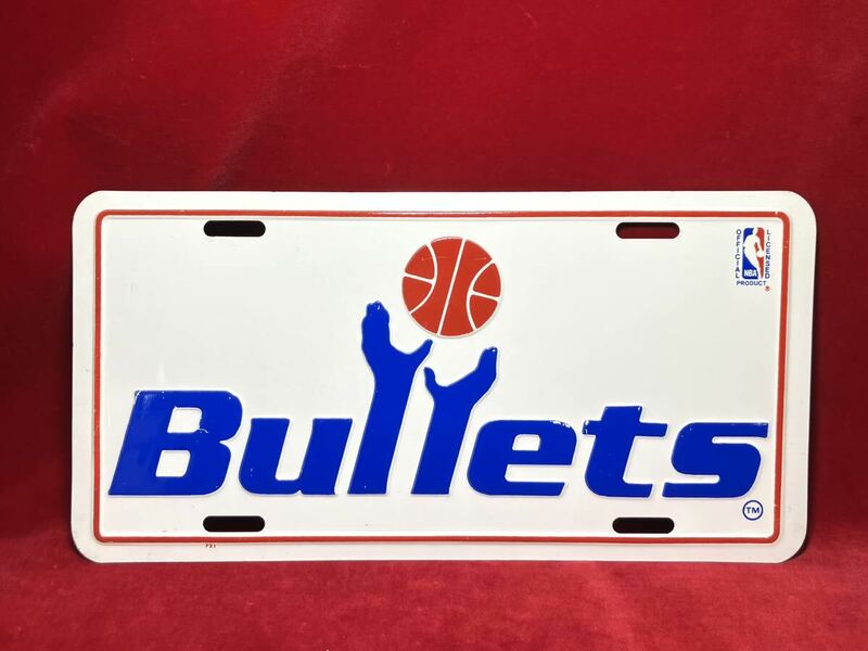 ビンテージ 当時物 NBA ブレッツ Bullets スチール製 ナンバープレート バスケットボール バスケ グッズ アメリカン雑貨 古着 インテリア