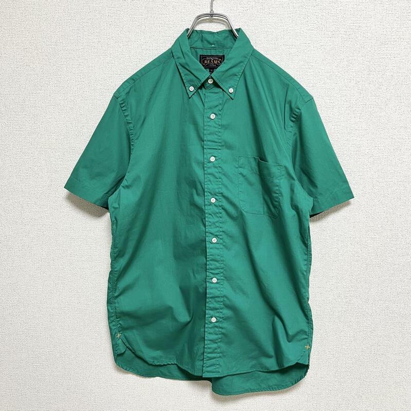 【美品】BEAMS PLUS カラーブロード ボタンダウンシャツ グリーン